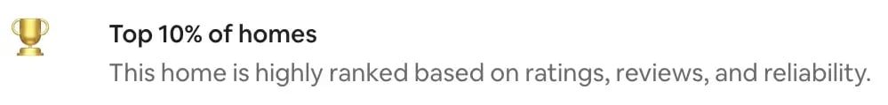 Airbnb Top 10% of homes: this home is highly ranked based on ratings, reviews, and reliability.